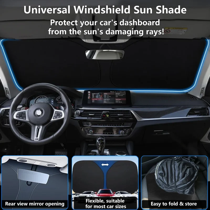 Pare-Soleil Pare-Brise Voiture Pliable avec Sac de Rangement