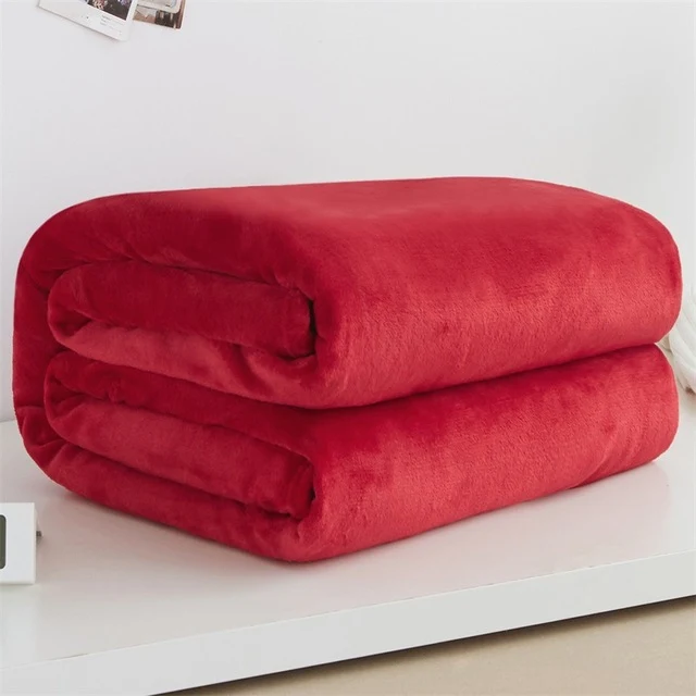 Plaid en Fausse Fourrure Rouge