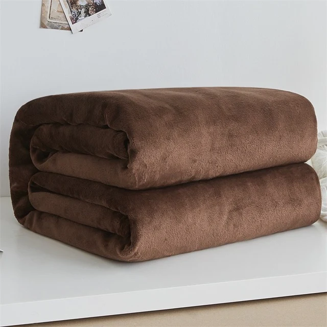 Plaid en Fausse Fourrure Marron