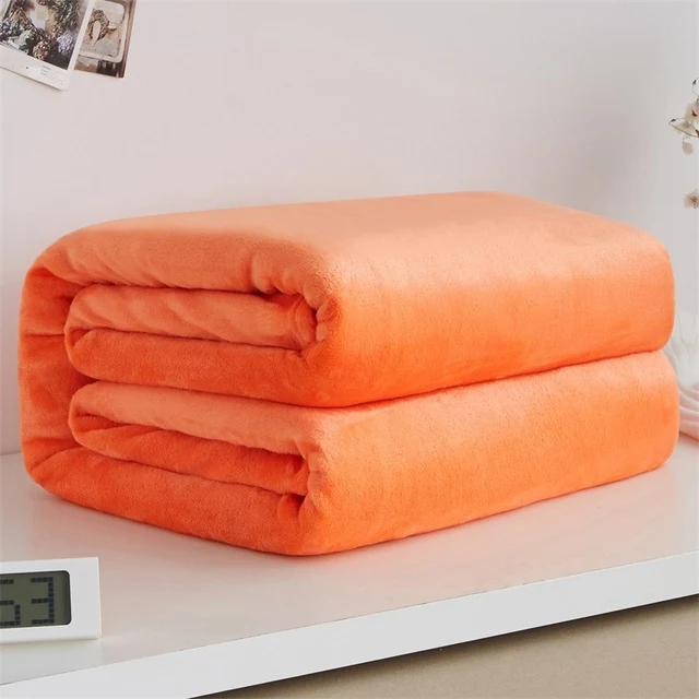 Plaid en Fausse Fourrure Orange