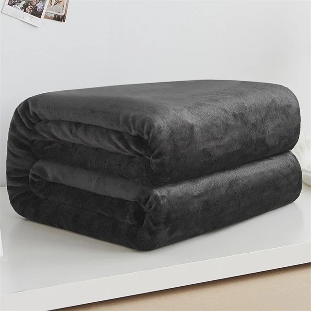Plaid en Fausse Fourrure Noir