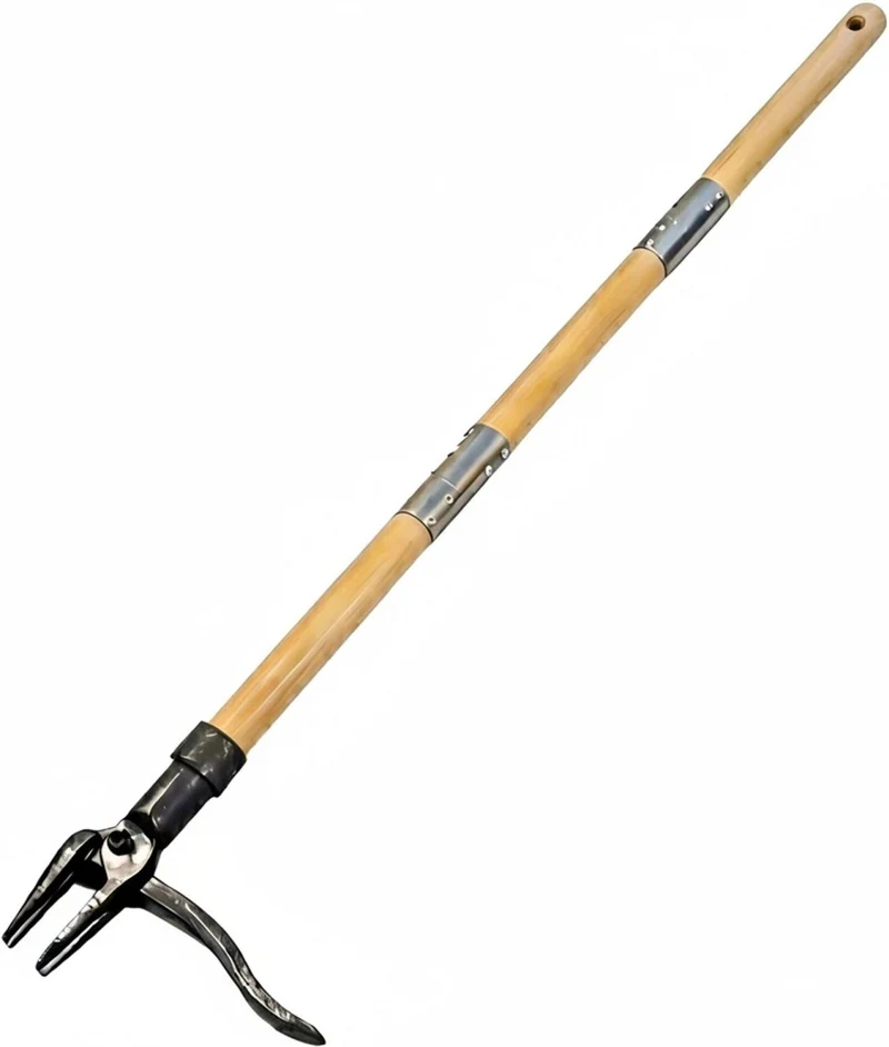 Arrache-pissenlit ergonomique long 110 x 20 x 4 cm avec marchepied antidérapant style naturel en bambou 13_0018926