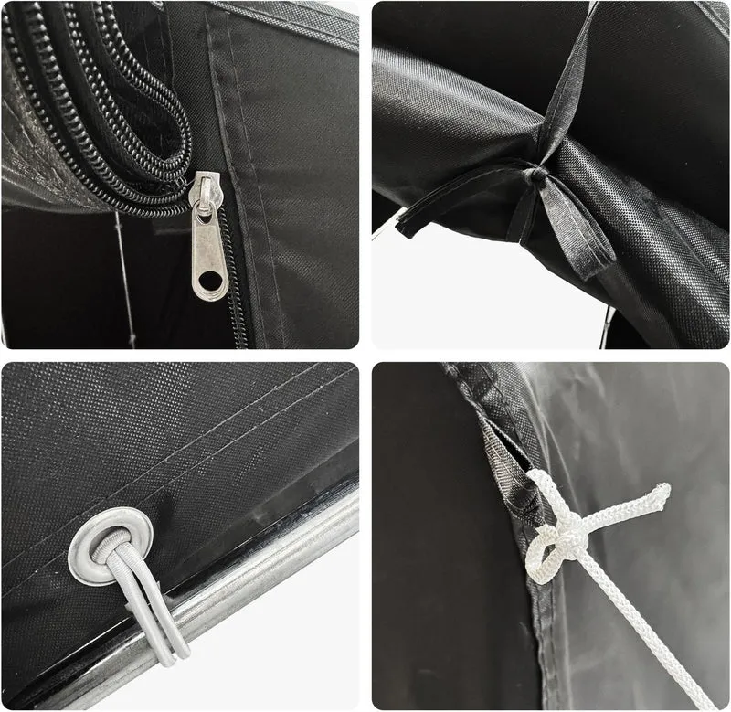 Abri mobile pour 2 vélos étanche avec fenêtre 160 x 120 x 180 cm facile à monter design moderne en polyester noir 13_0018903