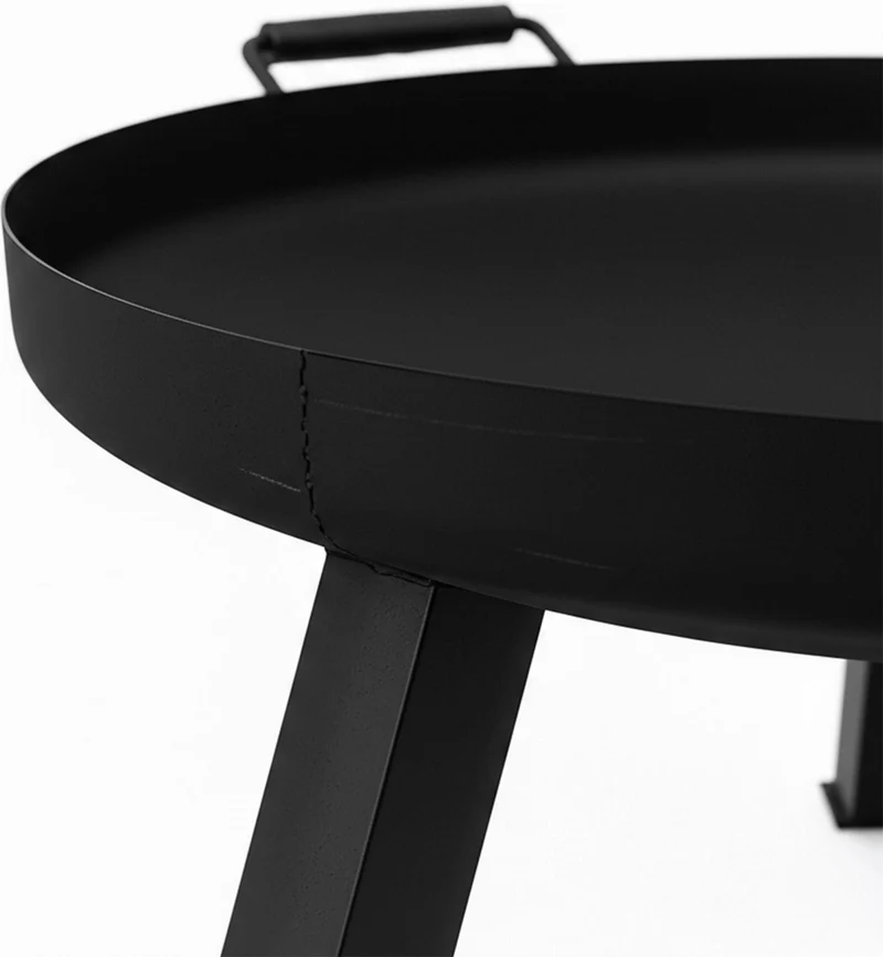 Brasero rond extérieur avec tisonnier pour grillades convivial 36 x 64 x 64 cm en acier noir 13_0018898
