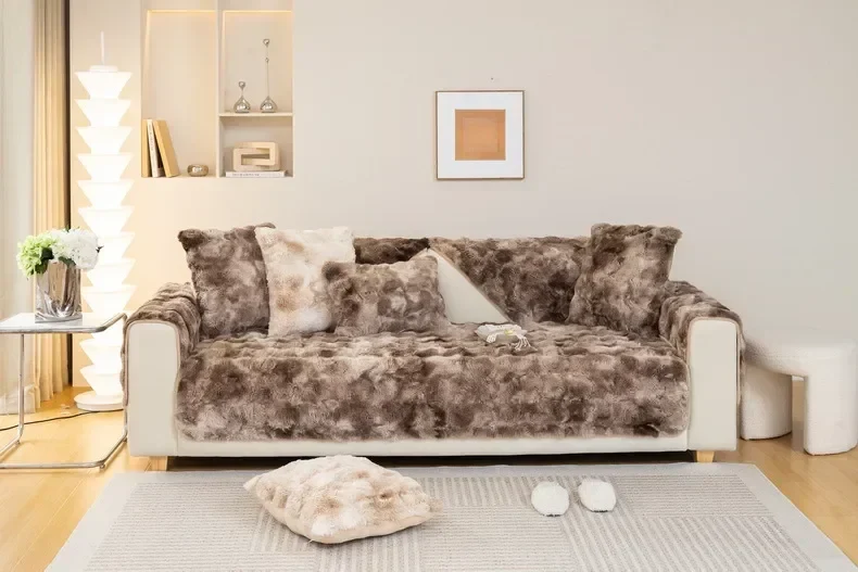 Plaid pour canapé Peluche Marron