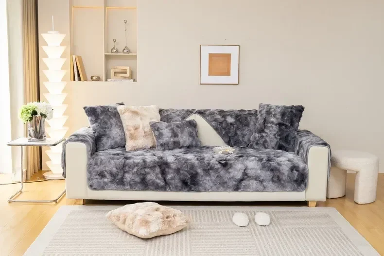 Plaid pour canapé Peluche Gris