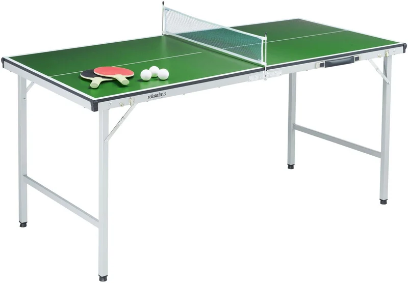 Table de ping-pong pliable avec accessoires 150 x 67 x 71 cm stabilité extérieure pratique design contemporain en MDF vert 13_0018896