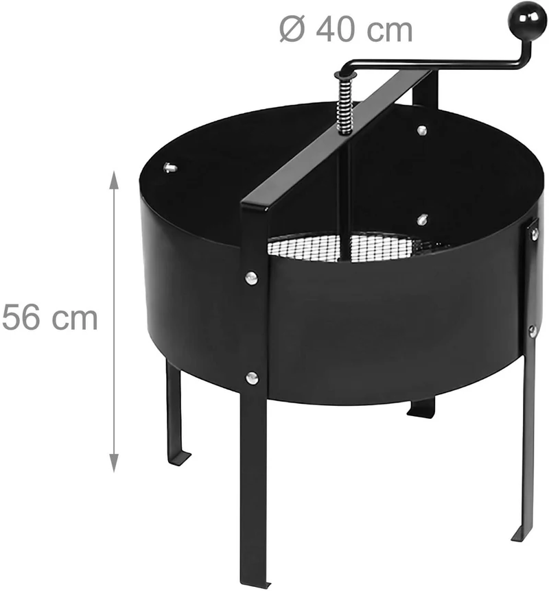 Tamis de jardin vertical avec manivelle ergonomique 56 x 40 cm usage facile finition robuste en acier noir 13_0018894