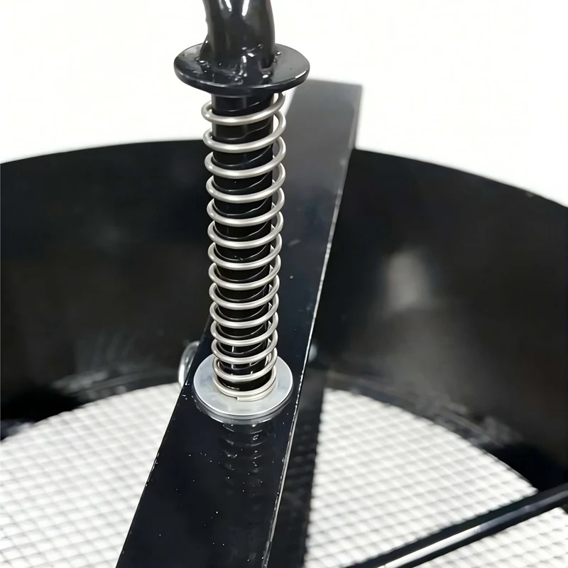 Tamis de jardin vertical avec manivelle ergonomique 56 x 40 cm usage facile finition robuste en acier noir 13_0018894
