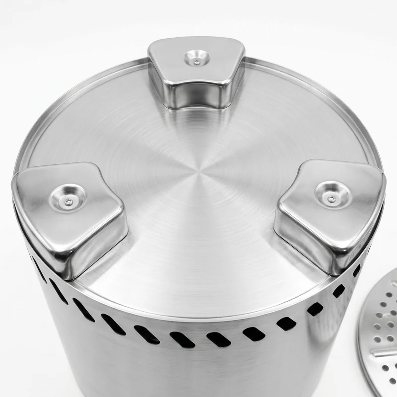 Brasero sans fumée jardin Ø38 cm cuisson agréable design moderne en acier inoxydable argent 13_0018891