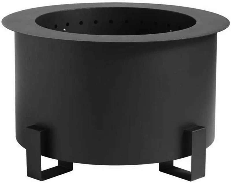 Brasero sans fumée jardin terrasse 34 x 56 cm avec circulation d'air efficace design moderne en acier noir 13_0018887