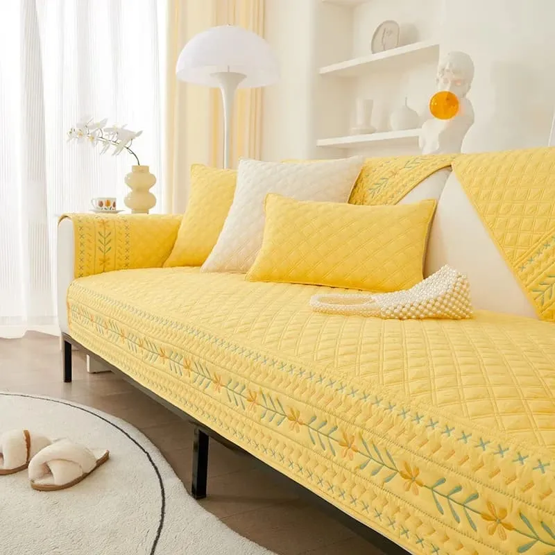 Plaid pour canapé Floral Jaune