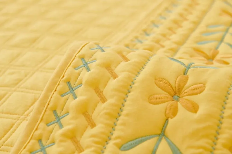 Plaid pour canapé Floral Jaune