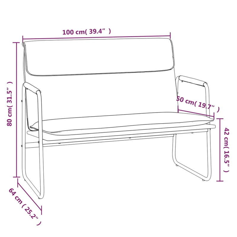 Banc banquette 100 x 64 x 80 cm synthétique cappuccino 02_0010565