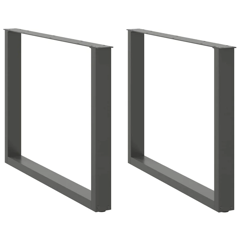 Lot de 2 pieds de table à manger en U réglables pour table et bureau 100 x 72-73 cm en acier anthracite 02_0057438