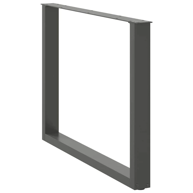Lot de 2 pieds de table à manger en U réglables pour table et bureau 100 x 72-73 cm en acier anthracite 02_0057438