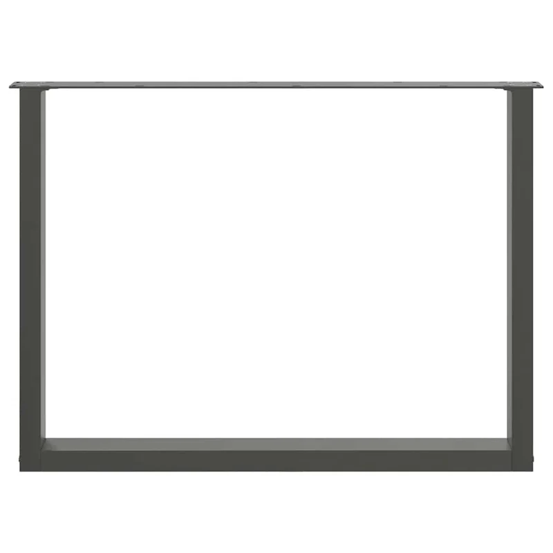 Lot de 2 pieds de table à manger en U réglables pour table et bureau 100 x 72-73 cm en acier anthracite 02_0057438