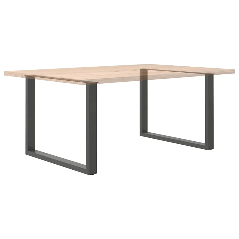 Lot de 2 pieds de table à manger en U réglables pour table et bureau 100 x 72-73 cm en acier anthracite 02_0057438