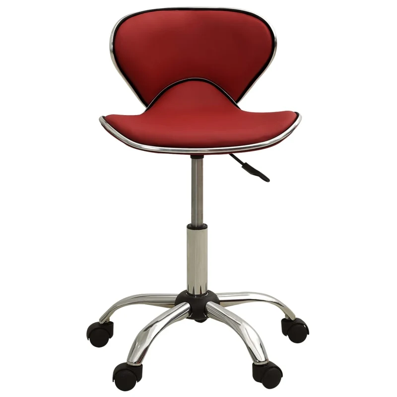 Chaise fauteuil siège de bureau informatique étude similicuir rouge 02_0024059