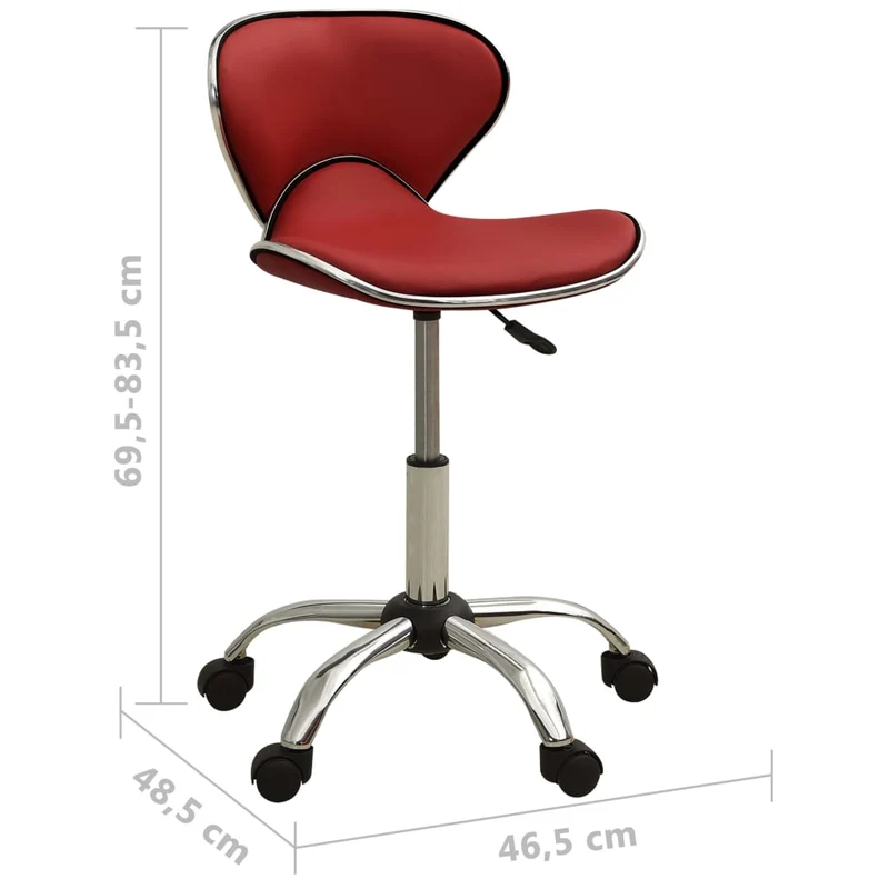 Chaise fauteuil siège de bureau informatique étude similicuir rouge 02_0024059