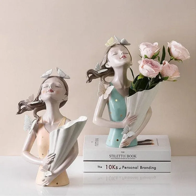 Vase Élégant aux Papillons Envoûtants