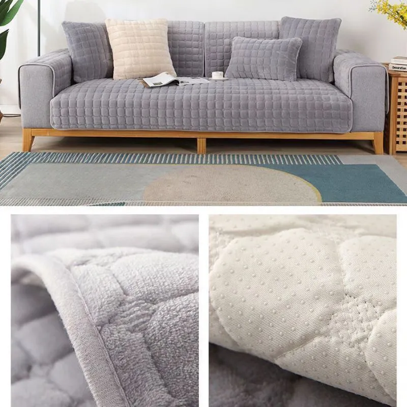 Plaid pour canapé velours Epais Gris Clair