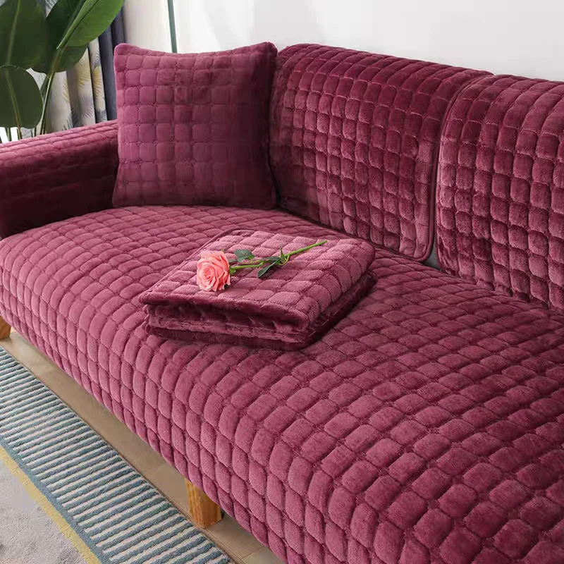 Plaid pour canapé velours Epais Bordeaux