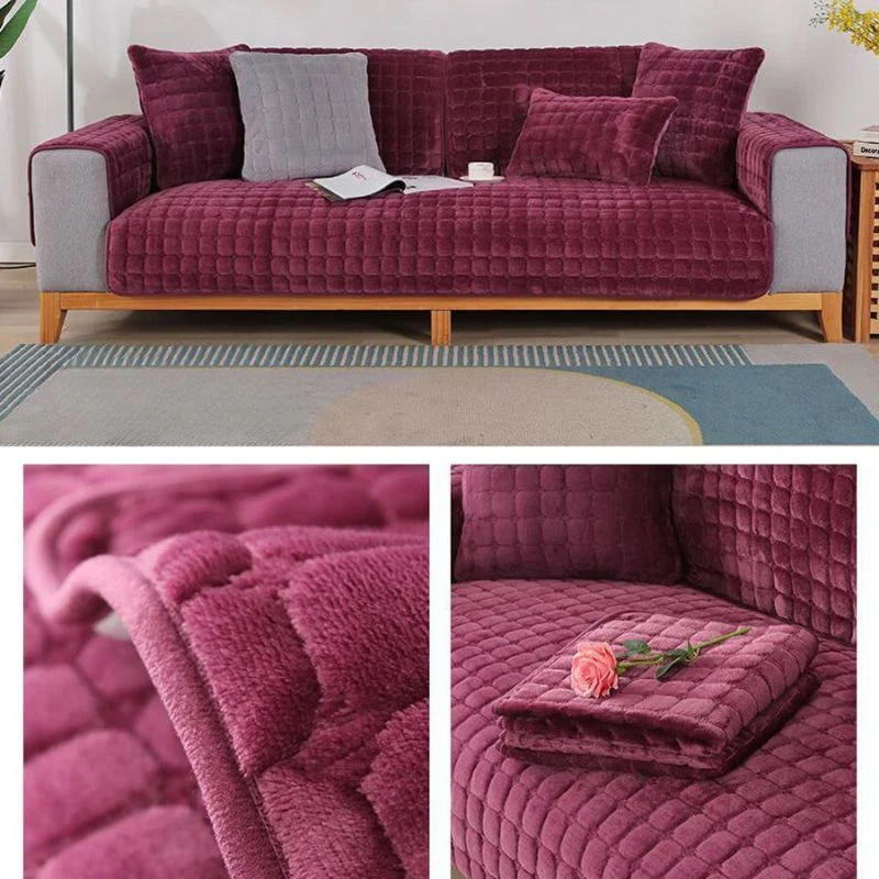 Plaid pour canapé velours Epais Bordeaux