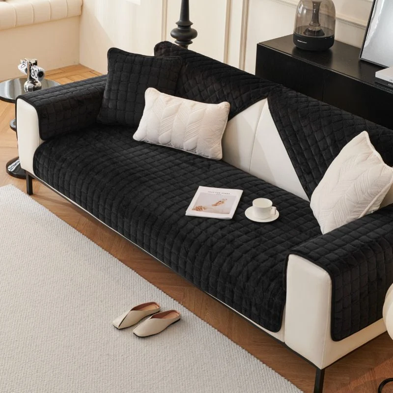 Plaid pour canapé velours Epais Noir