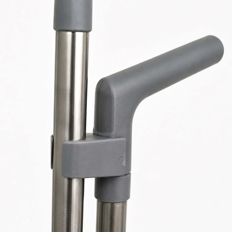 Kit balai et pelle pratique nettoyage sols flexible 124 x 27 cm rangement gain de place en acier inox gris 13_0018975
