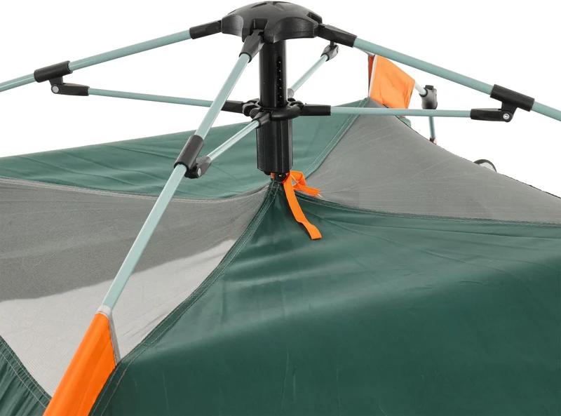 Tente de camping 3-4 personnes facile à monter 155 x 240 x 240 cm avec protection UV ambiance estivale en tissu oxford vert foncé 13_0018987