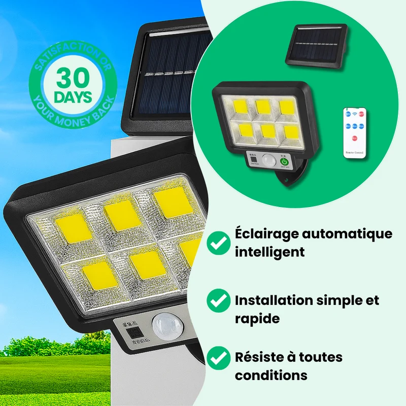 Lampe Solaire Puissante avec Détecteur de Mouvement