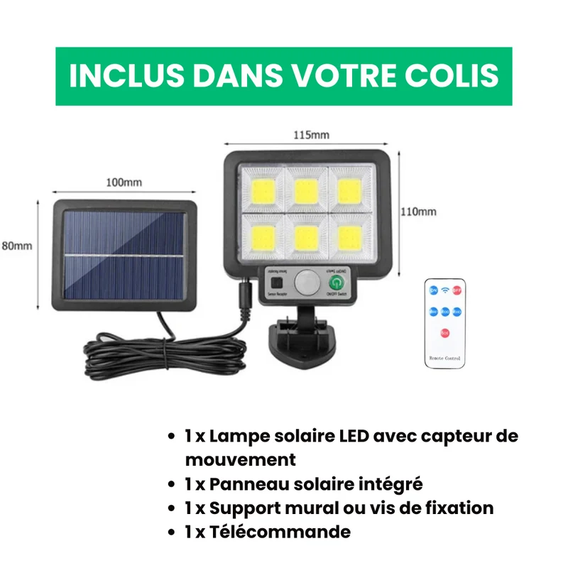 Lampe Solaire Puissante avec Détecteur de Mouvement