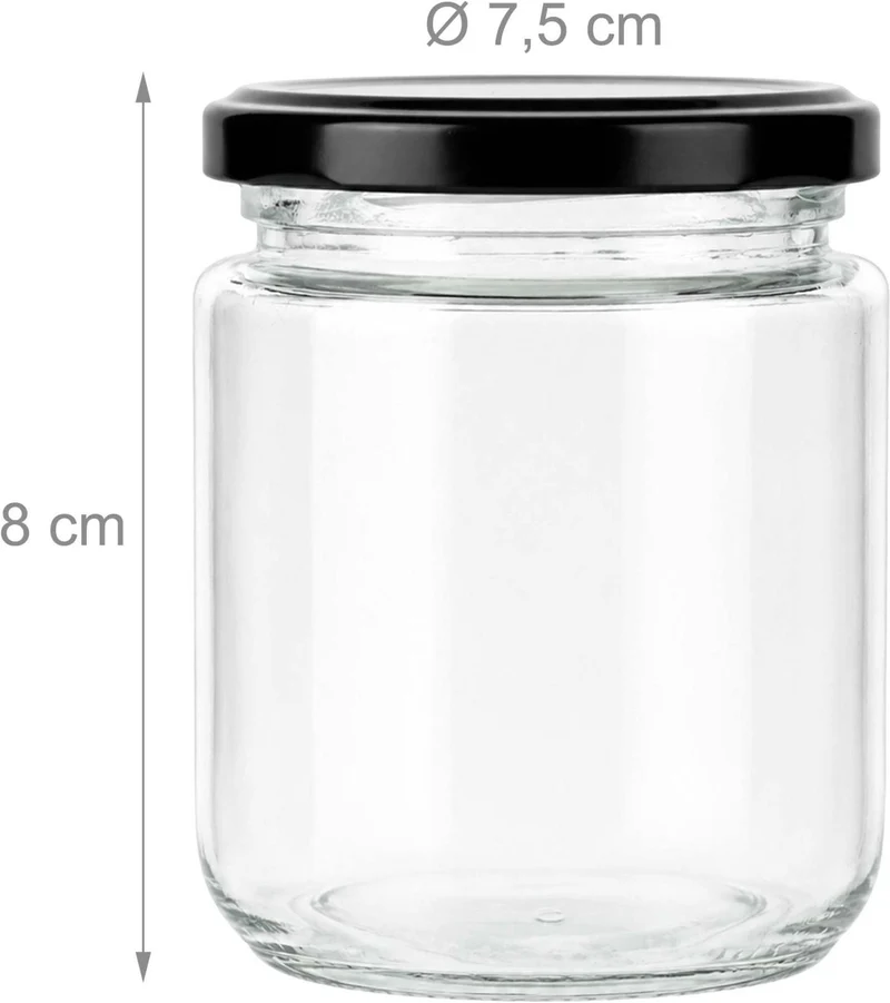 Lot de 10 bocaux en verre 8 x 7,5 cm hermétiques pour confitures DIY décoration cuisine en verre transparent 13_0018950