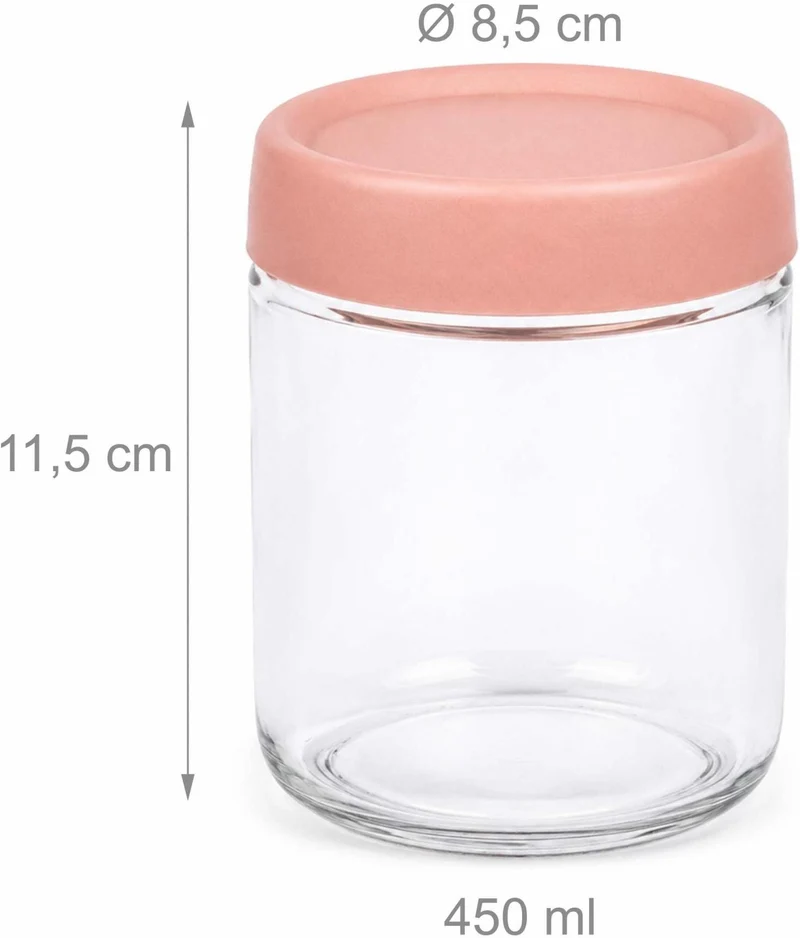 Lot de 4 bocaux en verre pour confitures 11,5 x 8,5 cm hermétiques design moderne en verre transparent 13_0018949