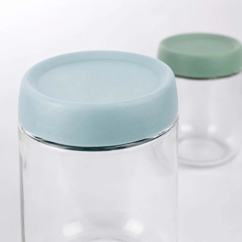 Lot de 6 bocaux en verre pour confitures gelées 8,5 x 8,5 cm et 11,5 x 8,5 cm design moderne en verre transparent 13_0018948