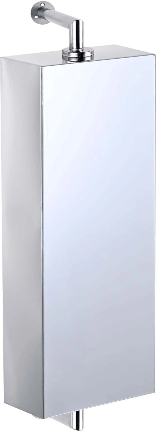 Armoire miroir pivotante murale salle de bains rangement compact 75 x 25 x 12 cm en acier inoxydable argent 13_0018946