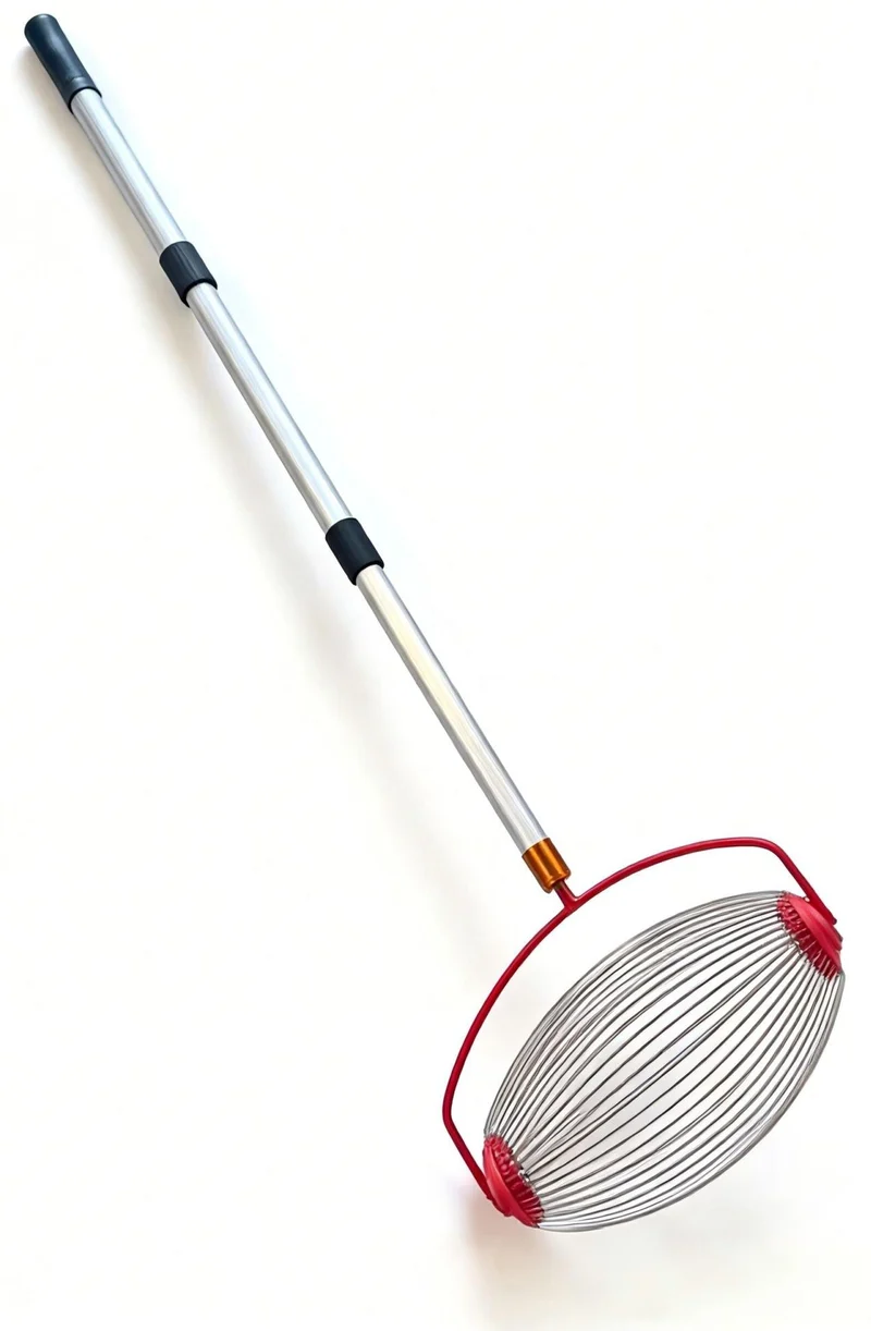 Ramasse-balles de tennis roulant ergonomique entraînement court 128 x 32 x 19 cm en aluminium argent 13_0018942