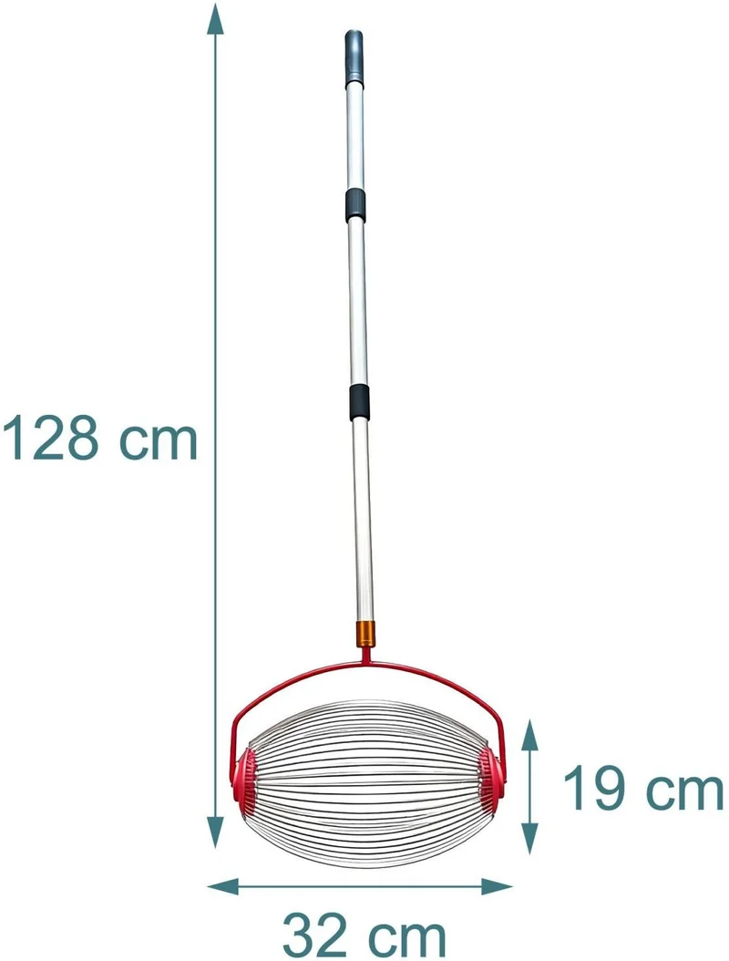 Ramasse-balles de tennis roulant ergonomique entraînement court 128 x 32 x 19 cm en aluminium argent 13_0018942