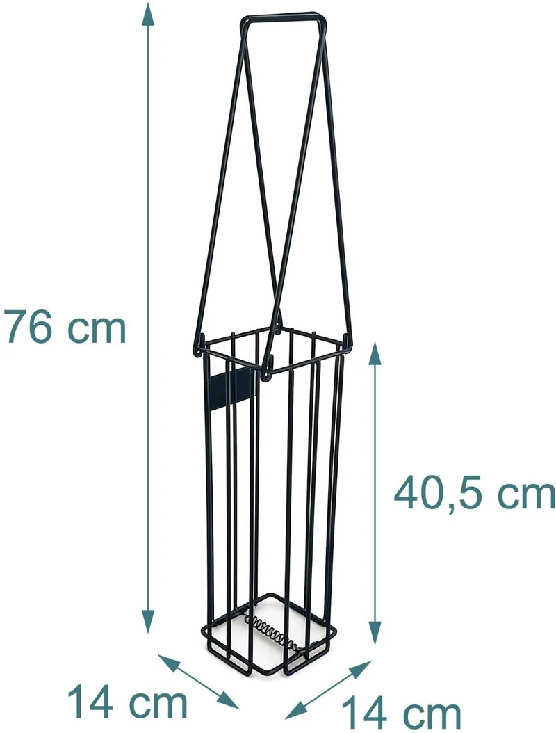 Panier ramasse-balles pratique entraînement tennis 40,5 x 14 x 14 cm en métal noir 13_0018941