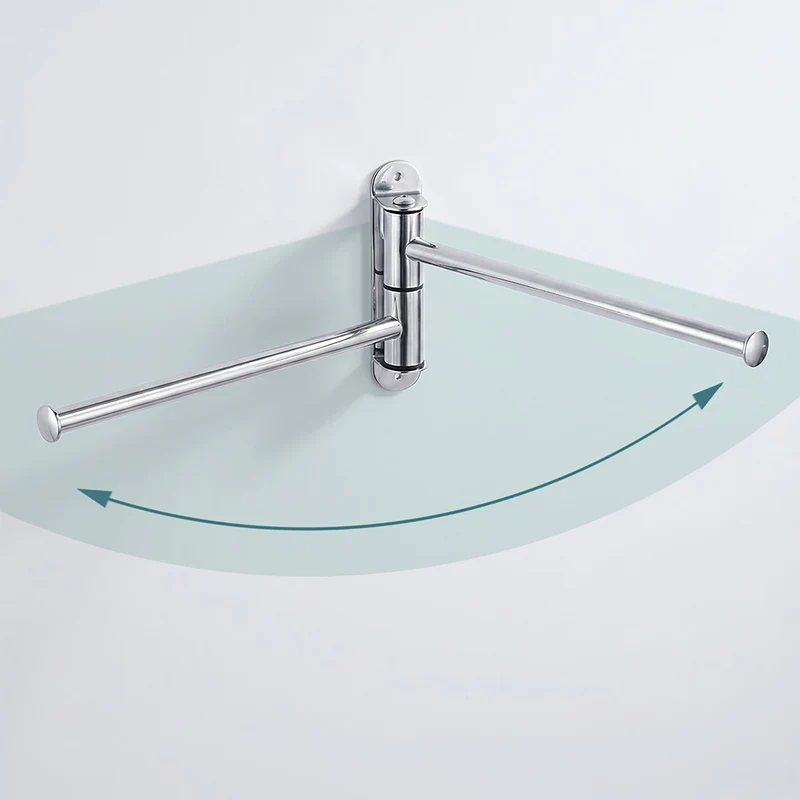 Ensemble de salle de bains porte-serviettes et brosse WC 14 x 32,5 x 3 cm avec barres pivotantes design moderne en inox argent 13_0018938