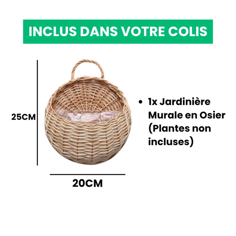Jardinière Osier Murale Élégante