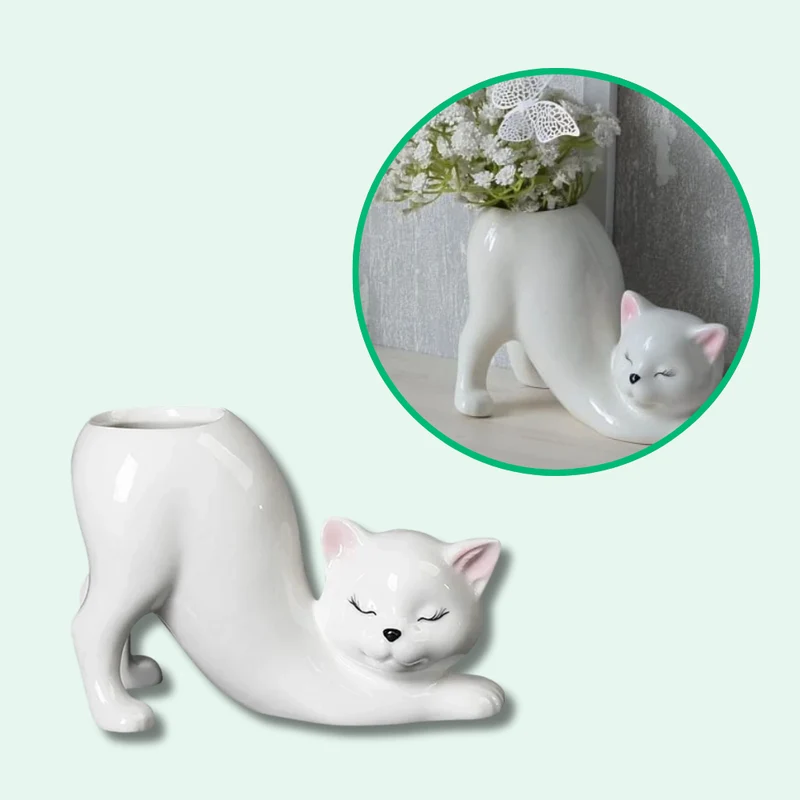 Pot de Fleur Chat Adorable