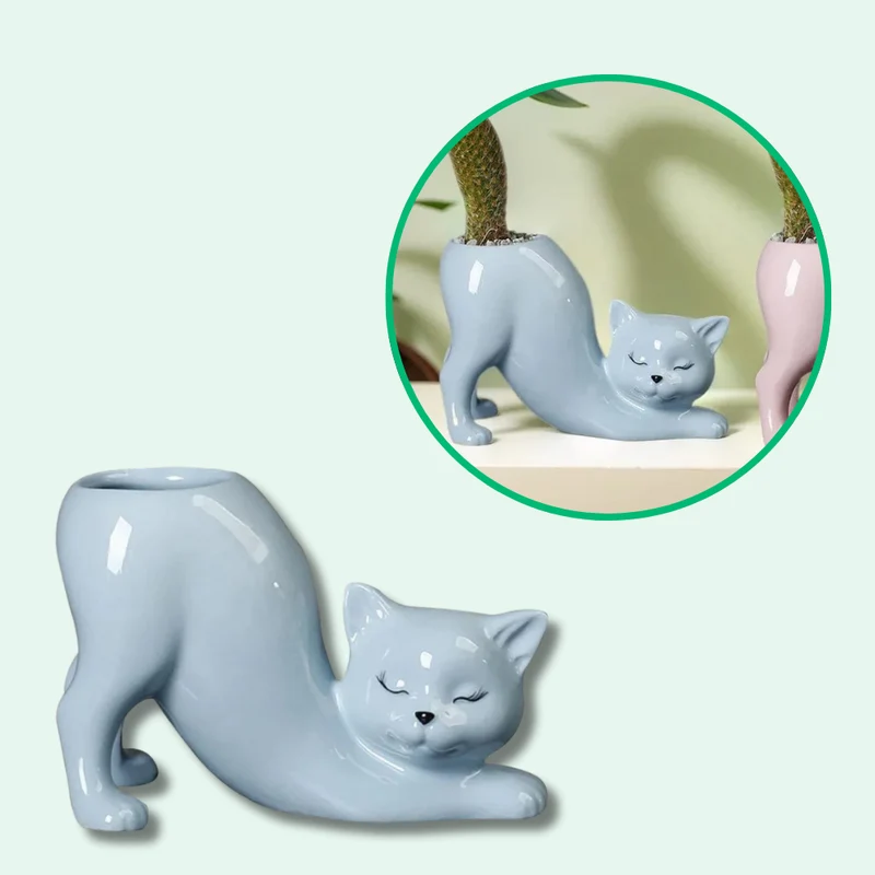 Pot de Fleur Chat Adorable