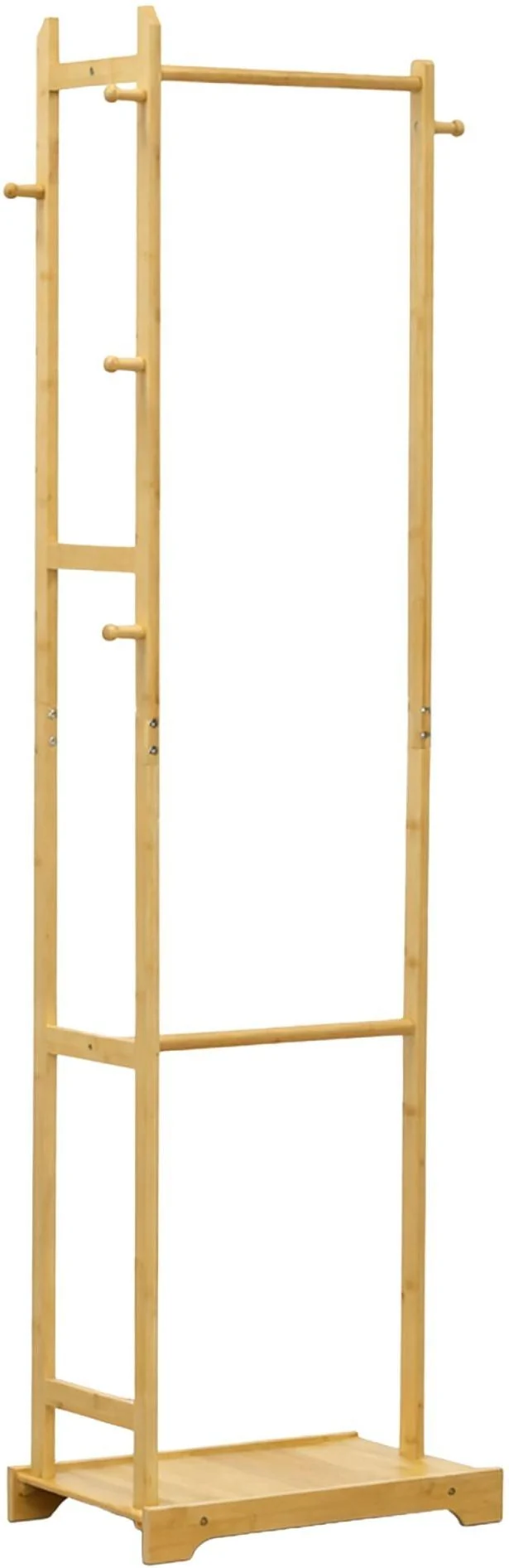 Porte-manteau sur pied étroit pour couloir 169 x 48 x 31 cm rangement pratique style naturel en bambou naturel 13_0018932