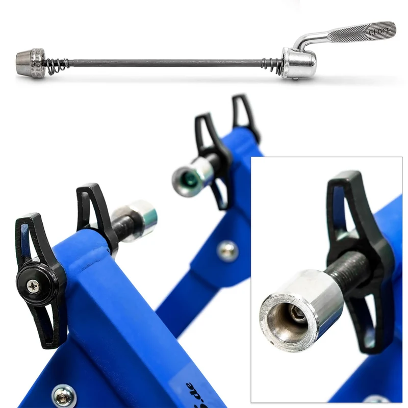 Home trainer pliable pour vélo 38 x 55 x 48 cm 6 vitesses réglables entraînement intérieur en acier bleu 13_0017999
