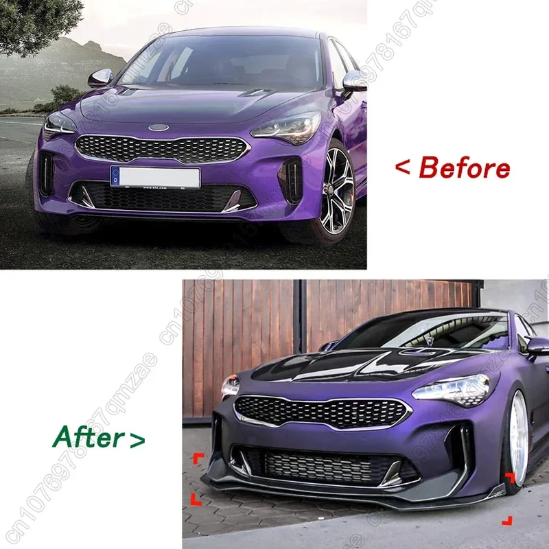 Lame Avant Kia Stinger GT 2018-2023 Noir Brillant