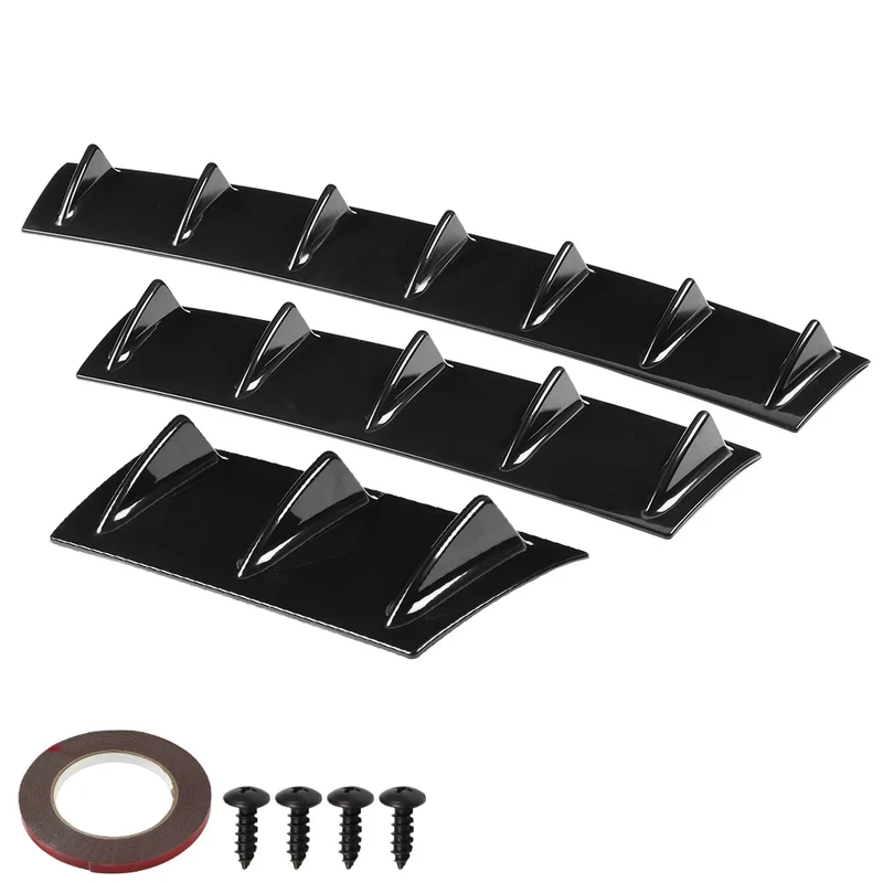 Diffuseur Arrière Universel Aileron Requin 3 Tailles Noir Brillant