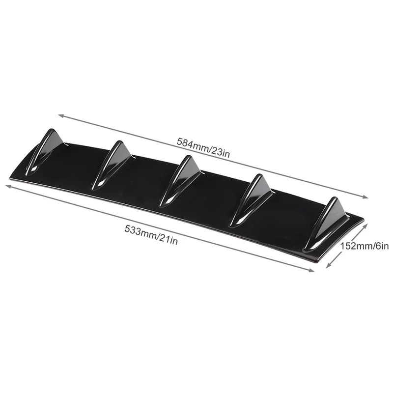 Diffuseur Arrière Universel Aileron Requin 3 Tailles Noir Brillant