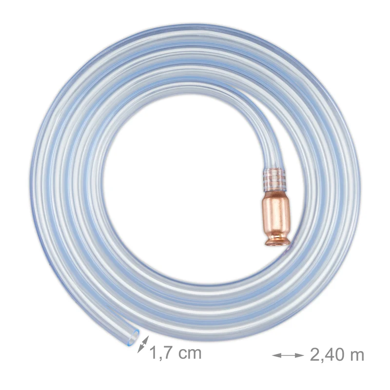 Tuyau à siphonner transparent facile à utiliser 240 cm en PVC clair 13_0013040